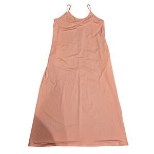 Peachy pink tank maxi dress large Oversized flowy beach boho whimsy garden